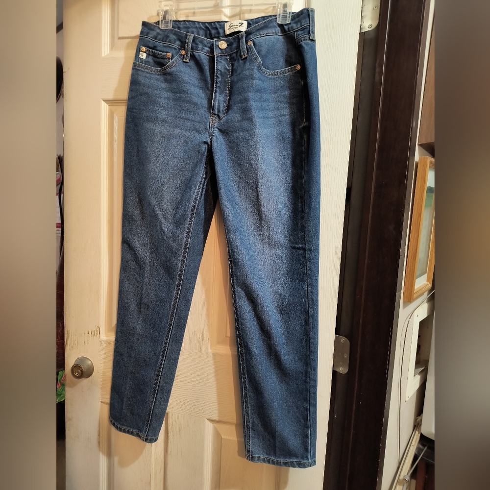 Seven7 Women's Straight Leg Blue Jeans 6